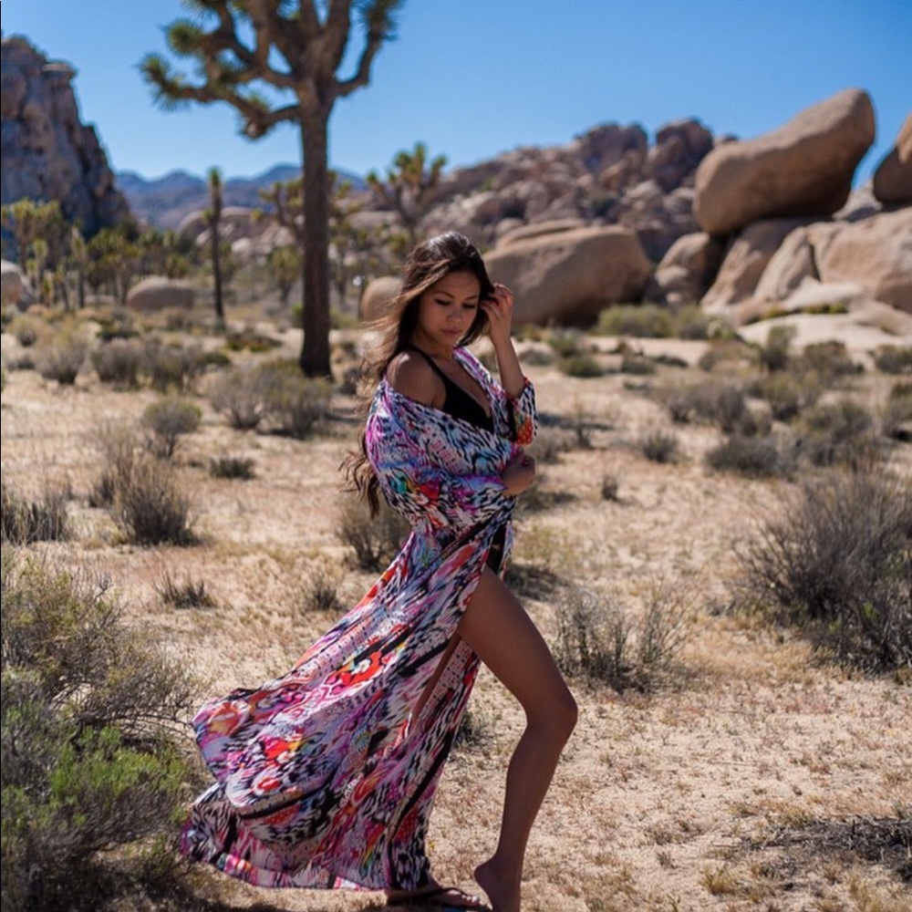 Seafolly Wrapped Up Print Woven Coverup Wrap Dress